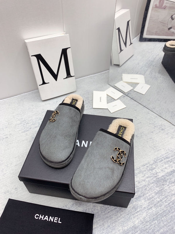 CC 26FW Shearling Mules Double Pony Hair 161799