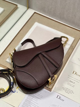 CD Saddle Bag Burgundy in Cowhide 288147