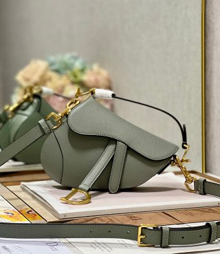 CD Saddle Bag Turf Green in Cowhide 288162