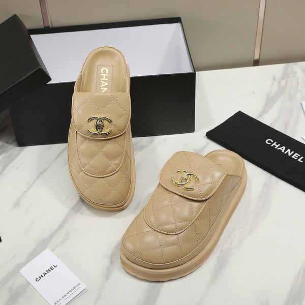 CC Dad Sandal Mule Quilted Calfskin