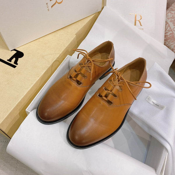 TR 26S Grant Ghillie Lace-Up Loafers Almond-Toe Leather 156143