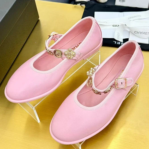 CC 26A Métiers D'Art Mary Jane Shoes Lambskin Fabric 983132