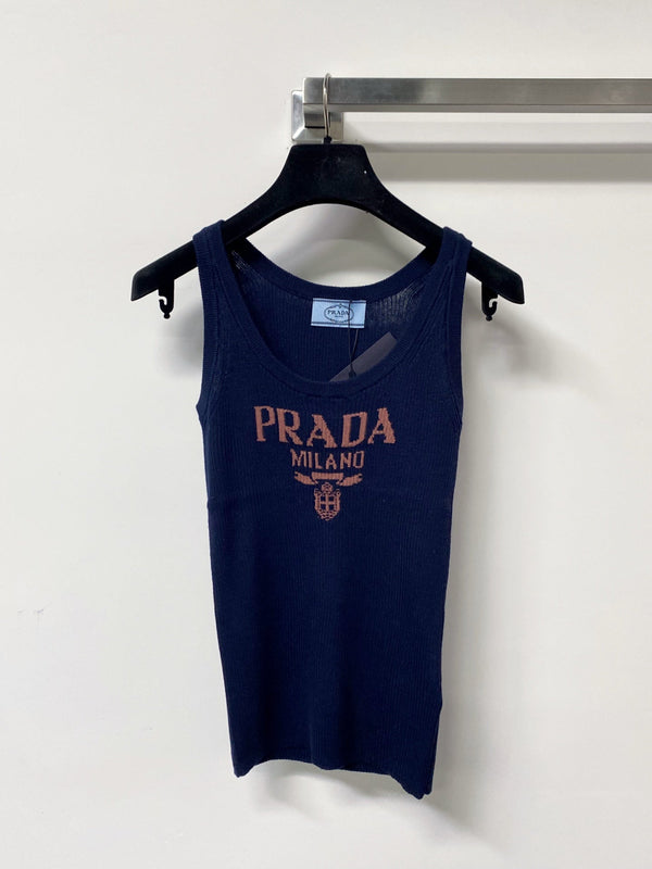 Prada Seven-Color Vest with Logo in Wool