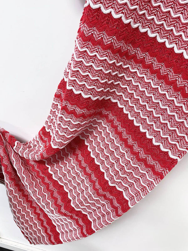 Chanel Three-Color Short-Sleeve Dress in Tencel