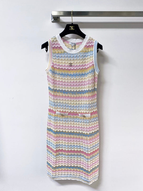 Chanel Three-Color Vest Dress in Tencel