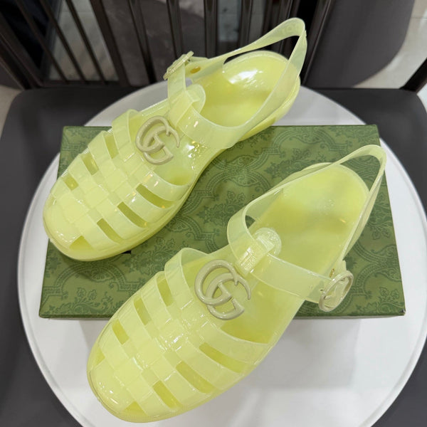 GG Sandals with Double G Light Yellow TPU 818206