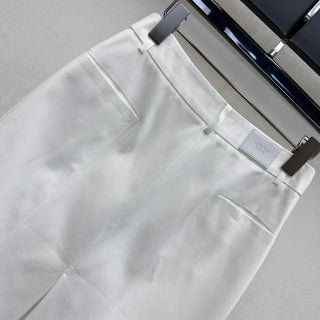 HM Straight-cut Zip-up Midi Skirt in Cotton
