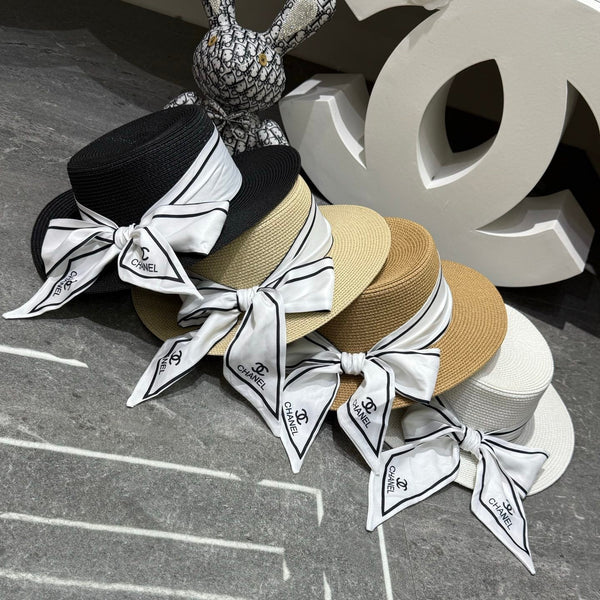CC Straw Hat With Ribbon 380745