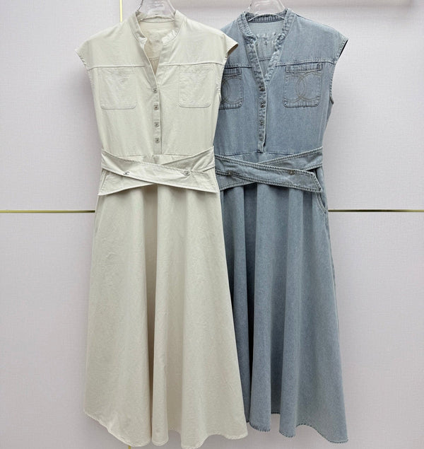 CC 26s Long Dress Denim 395037