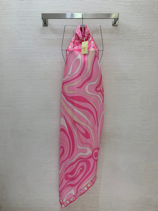 Pucci 26S Top & Midi Skirt Pink Silk Twill 01