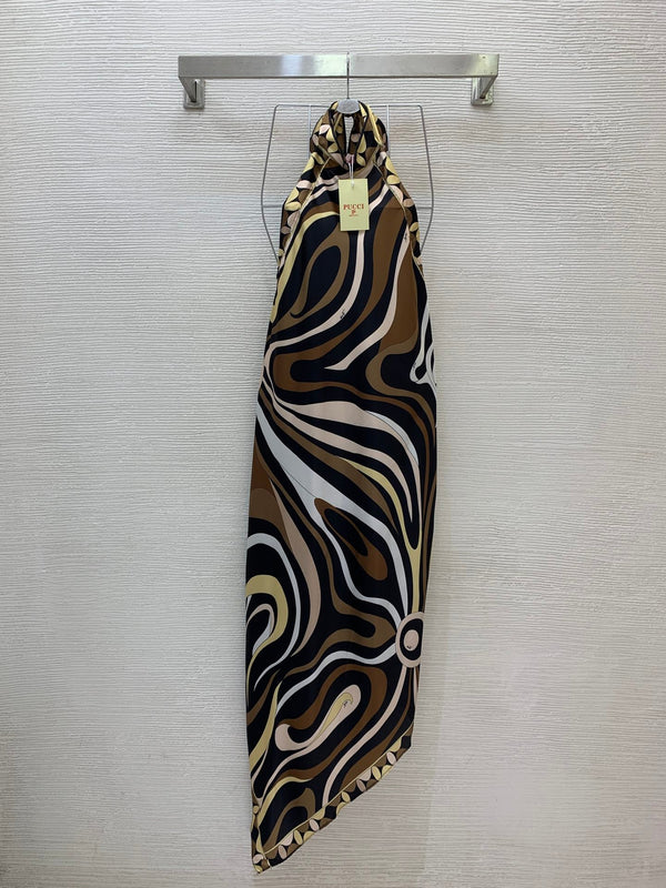 Pucci 26S Top & Midi Skirt Brown Silk Twill 02