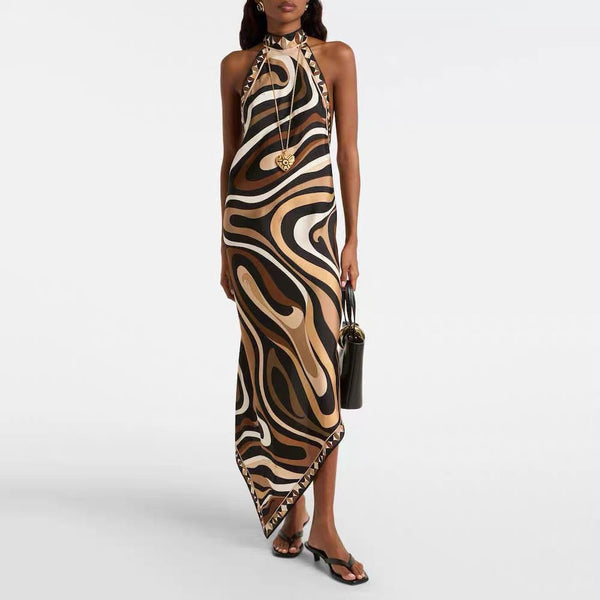 Pucci 26S Top & Midi Skirt Brown Silk Twill 02