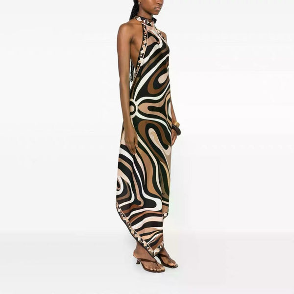 Pucci 26S Top & Midi Skirt Brown Silk Twill 02