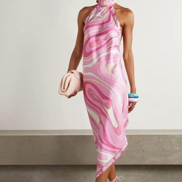 Pucci 26S Top & Midi Skirt Pink Silk Twill 01