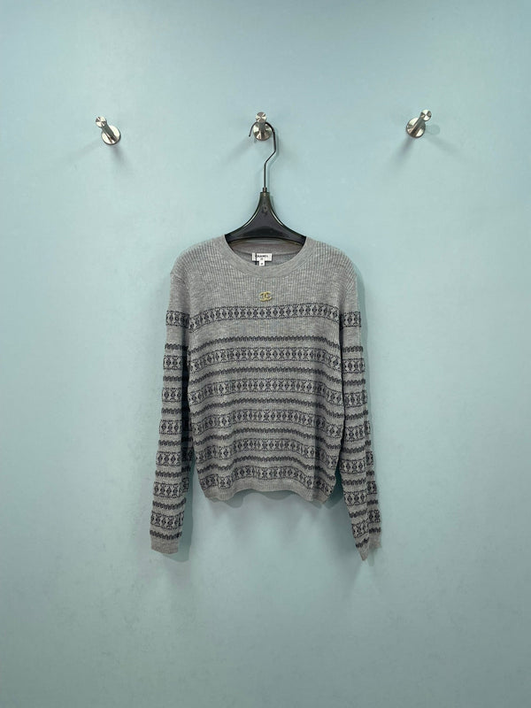 CC Geometric Crewneck Sweater Wool 747518