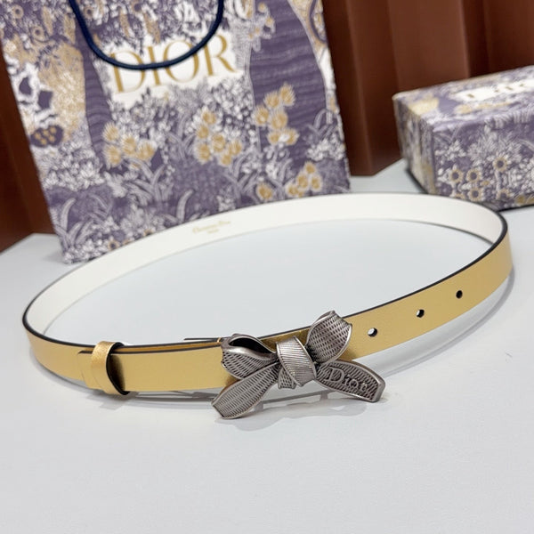 CD 2026 Bow Belt 2.0cm Leather GHW 213325