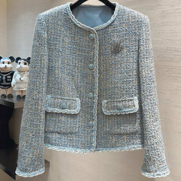 CC Jacket Jade Buttons Blue Multicolor Tweed 415645