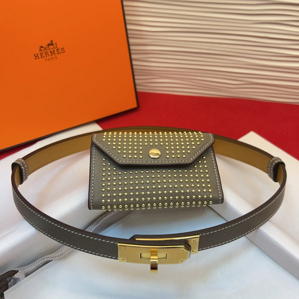 HM Kelly Pocket 18 Belt Studded Pouch Leather 214040