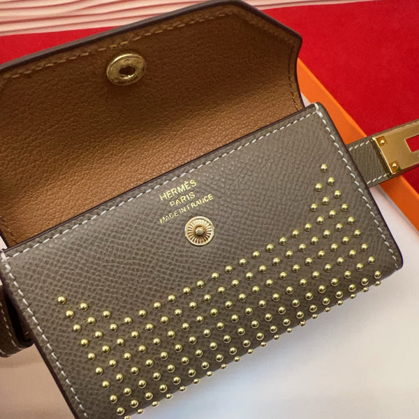 HM Kelly Pocket 18 Belt Studded Pouch Leather 214040