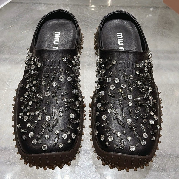 Miu Miu 2026 Embellished Studded Mule Calfskin 999598
