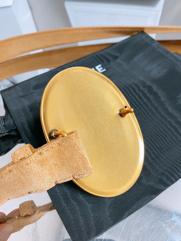 CE 26S Maison Belt 25mm Oval Badge Buckle Suede 218500