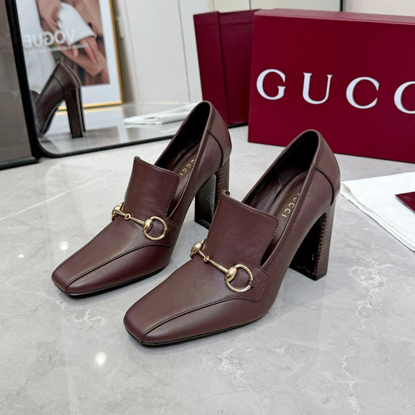 GG 26S Horsebit Loafers 10cm Block Heel Leather 157229