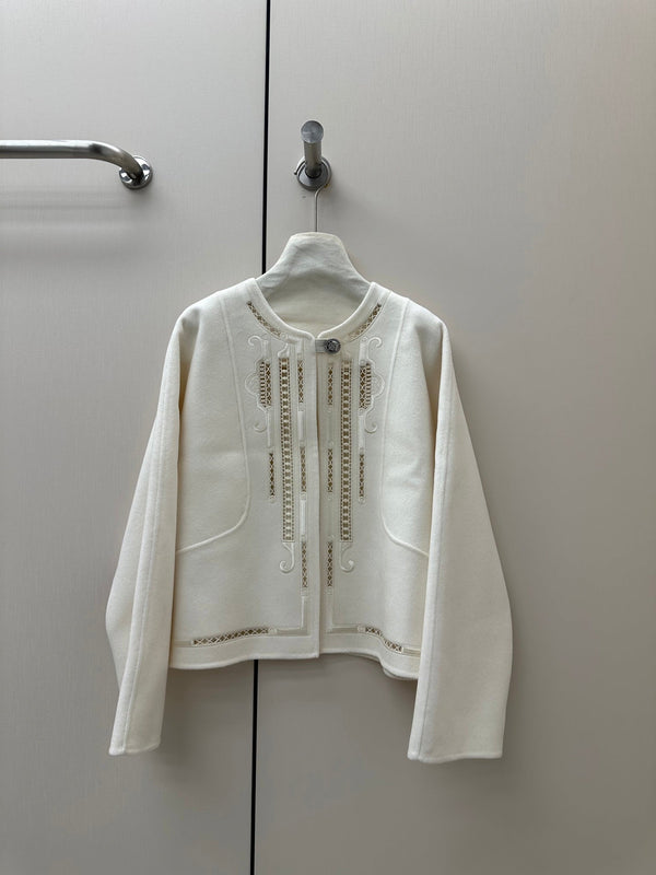HM 26K Embroidered Jacket L'Enseigne du Sellier Wool Cashmere 435166