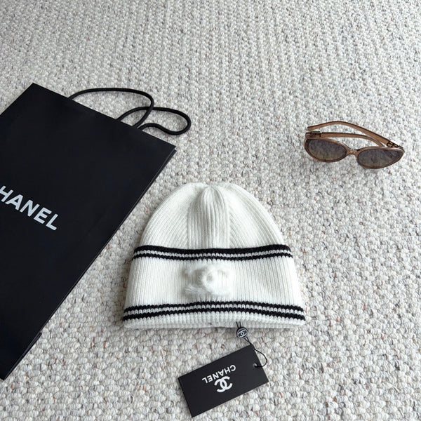 CC 26FW Ribbed Knit Beanie Double C Logo 517951