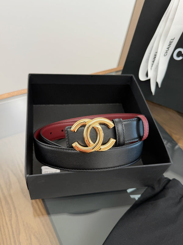 CC 26FW Reversible Belt 3cm Brass Buckle Calfskin 220714