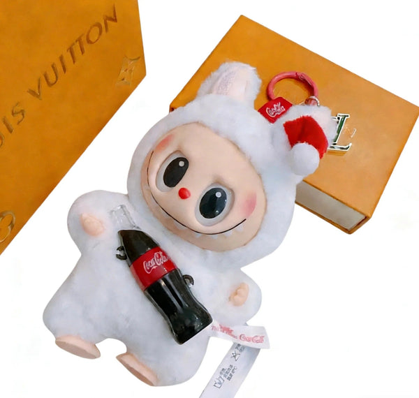 LV Labubu with Coca-Cola White Wool Charm