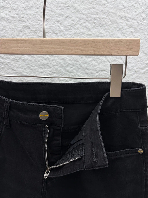 FF 2026 Men's Jeans Black Brown Monogram Denim 738165