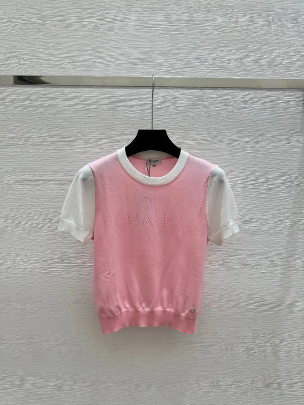 CC 2026 Simple Crew Neck Knitted Short-Sleeve Wool Tencel 397722
