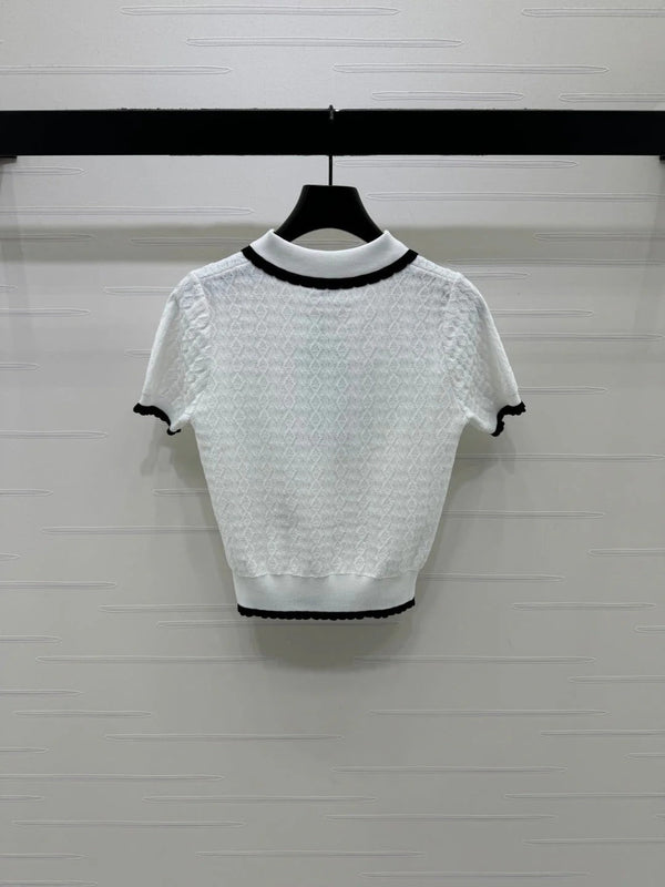 CC 2026 Preppy Style Knitted Polo Shirt Cotton 380688