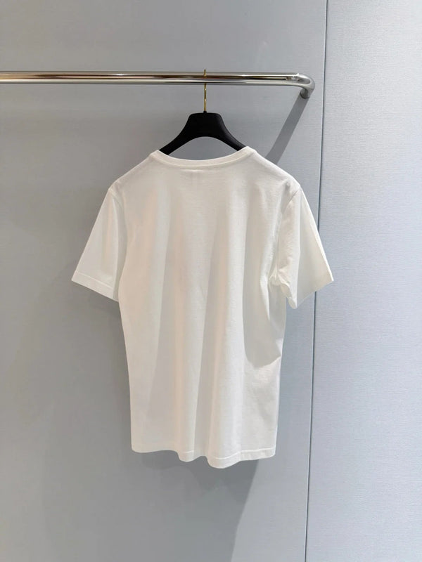 CD 2026 Pink Bow T-shirt White Cotton 724425
