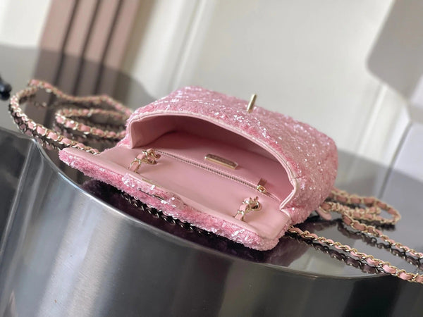 CC 2026 Sequin Backpack 21cm Leather