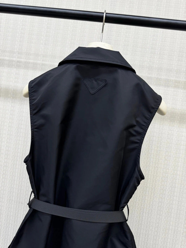Pra 2026 Belted Sleeveless Utility Dress Black Polyamide 399118