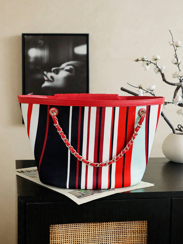 CC 2026 Bag 54cm Red Mix Colors Canvas Leather