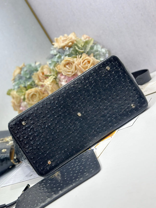 CD 2026 Toujours Bag Black Embossed Calfskin 288195