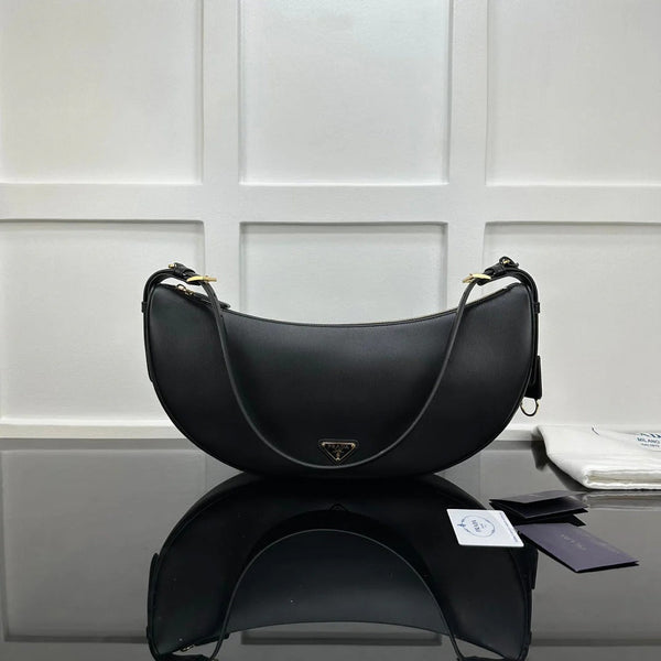 Prad 2026 Large Demi-Lune Shoulder Bag 42cm Calfskin