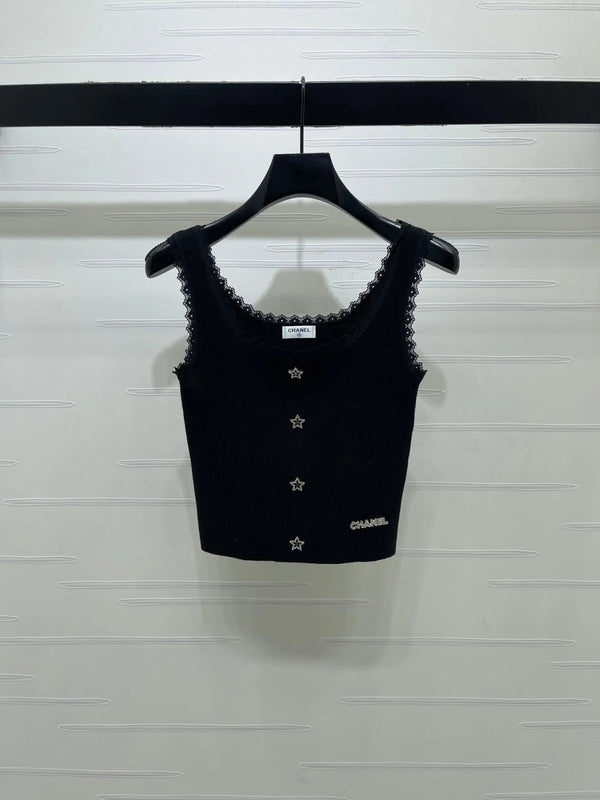 CC 2026 Lace-Trimmed Knit Vest Wool 771015