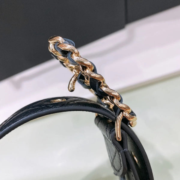CC 2026 Quilted Chain Buckle Belt 30mm Lambskin