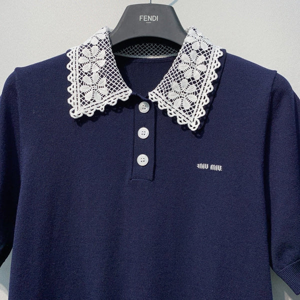 Miu 2026 Polo Shirt Wool 371434