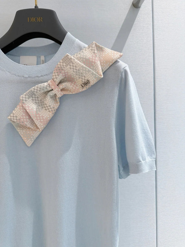 CD 2026 Bow T-shirt Blue Cotton 724418