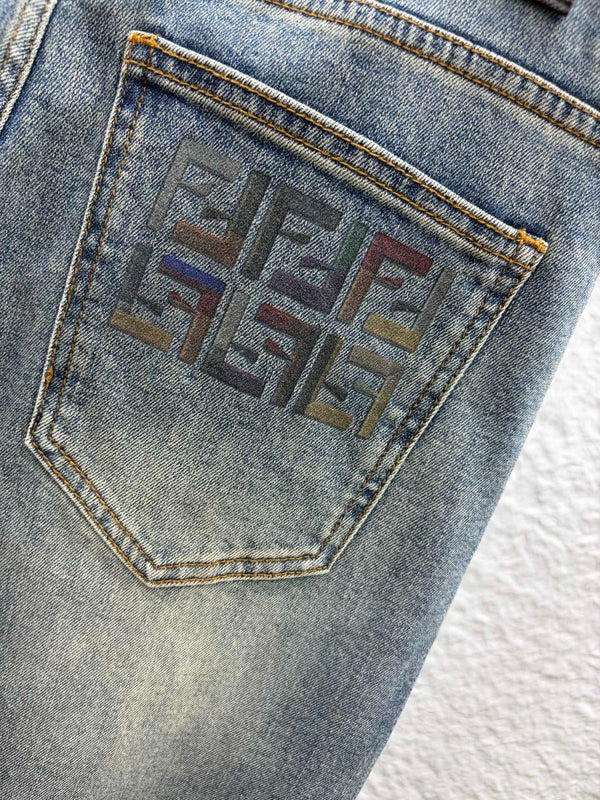 FF 2026 Men's Jeans Washed Blue Denim 738156