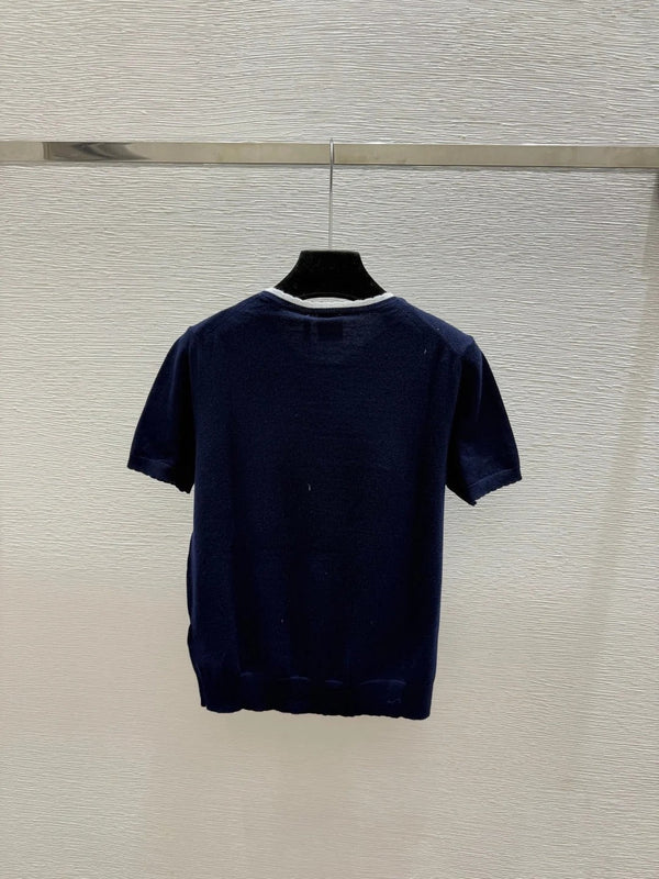 CD 2026 Heart Knitted Short-Sleeve T-Shirt Wool 758717