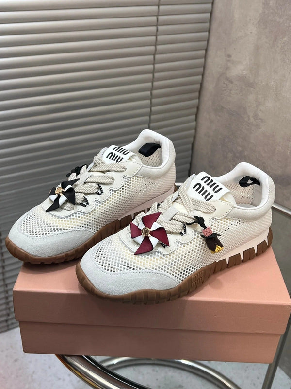 Miu 2026 Tyre Sneakers Mesh Suede Leather 952934