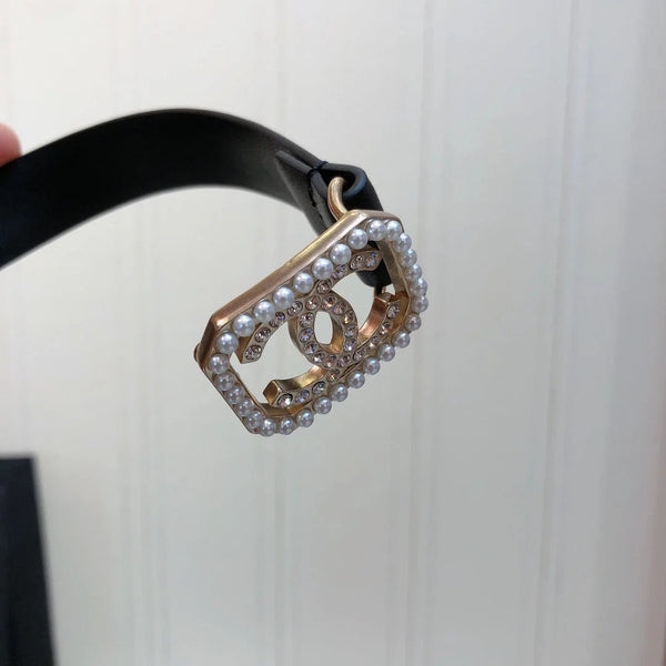 CC 2026 Pearl Buckle Belt 20mm Leather