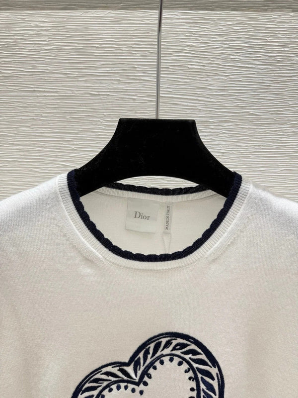 CD 2026 Heart Knitted Short-Sleeve T-Shirt Wool 758717