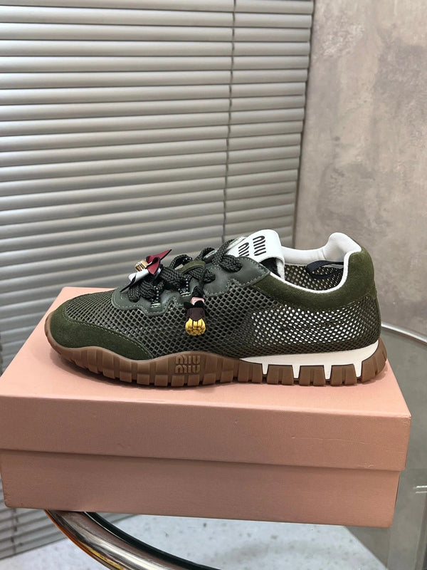 Miu 2026 Tyre Sneakers Mesh Suede Leather 952934