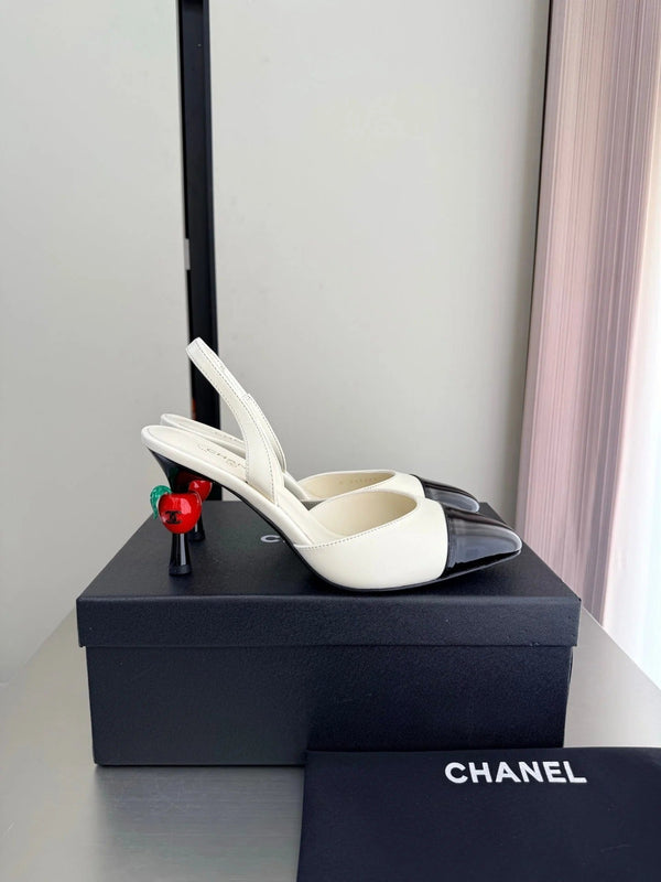 CC 2026 Little Red Apple Heel Slingback 85mm Lambskin 929465
